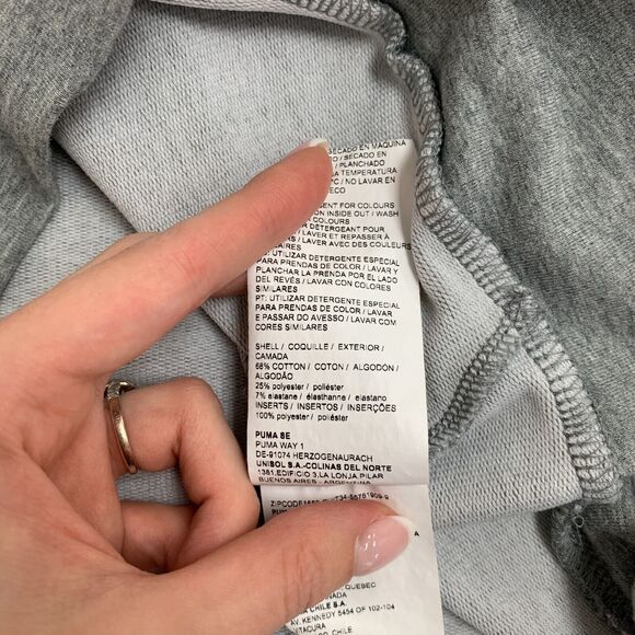 Puma Sweater Mens S Gray Black Quarter Zip Mock Neck Stretchlite Long Sleeves - Picture 10 of 13